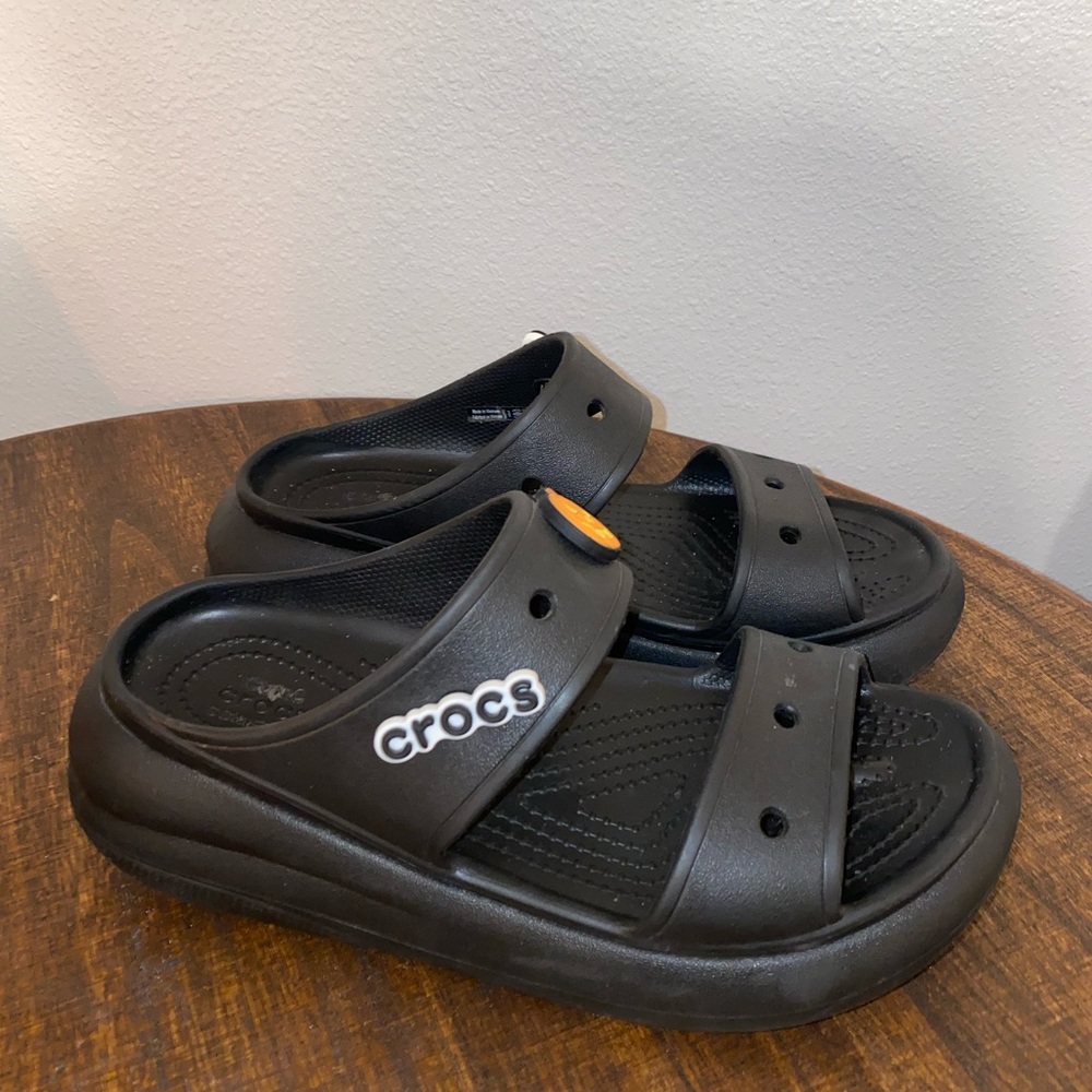 Black Platform Crocs Sandal